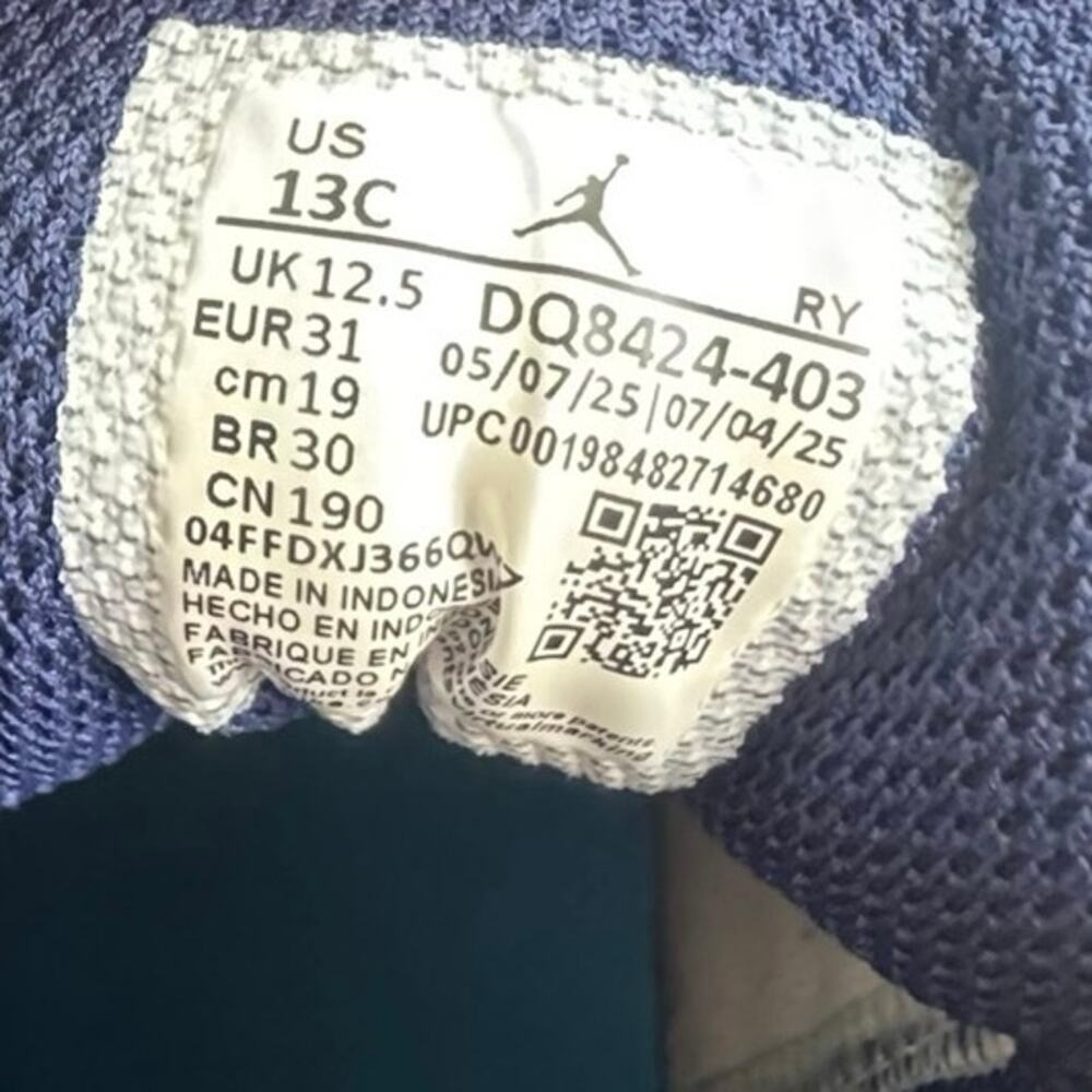 Air Jordan Little Kid's Jordan 1 Mid Blue Void/Pure Platinum (DQ8424 403) - 13C - Picture 6 of 7